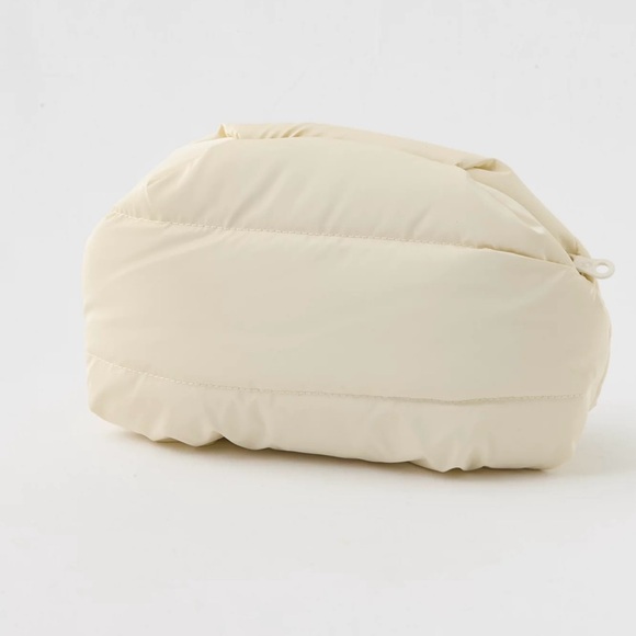 aerie Handbags - Aerie Offline NWT Puff Love Natural Yellow Cosmetic Pouch Cream Mini Zipper Bag